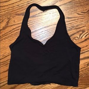 Black Halter Crop Top